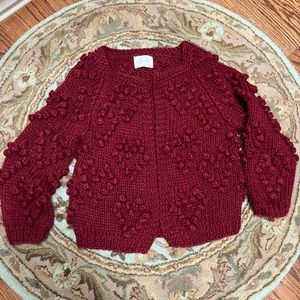Chickwish red cardigan sweater ( hand knit look)